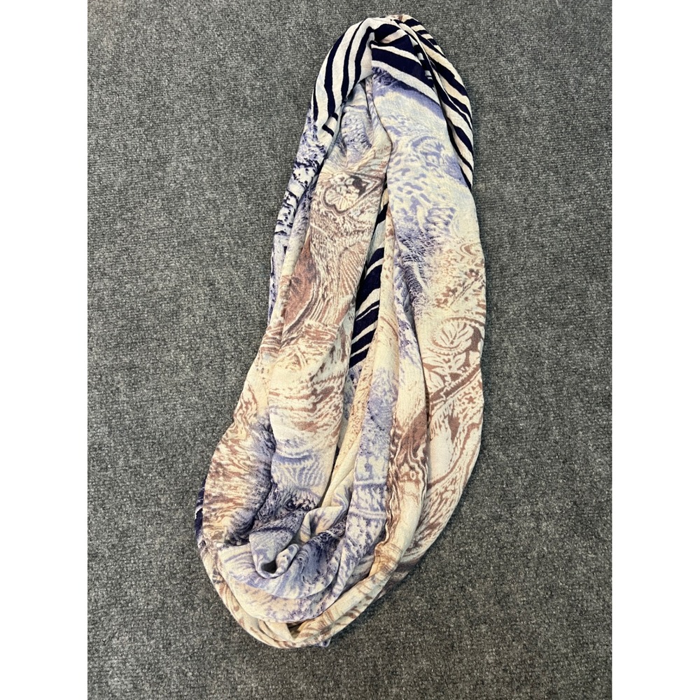 Boho Eclectic Abstract Animal Print Infinity Scarf Unbranded